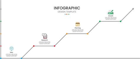 Business infographic design template with 4 steps or options Ideal for annual reports, diagrams, and web design vector