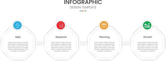 Business infographic design template with 4 steps or options Ideal for workflow layouts vector