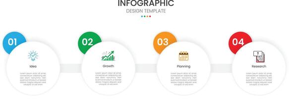Business infographic design template with 4 steps or options Ideal for workflow layouts, annual reports, and web design vector
