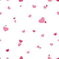 seamless pattern with and pink hearts. Abstract confetti of small hearts. vector
