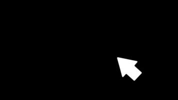 Mouse cursor pointer arrow and hand cursor click animation isolated on black background video