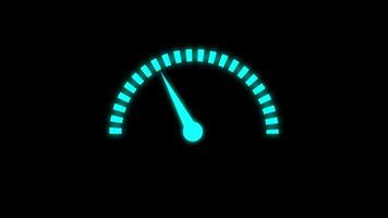 Car fuel dashboard moving up, Speed meter indicator icon animation isolated on black background video