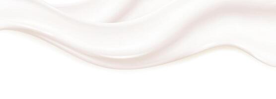realistic background of milk wave on white background vector
