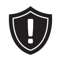 Security shield with exclamation mark icon, warning icon. vector