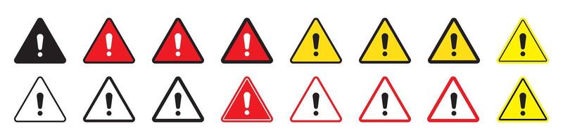 Danger sign, warning sign, attention sign. Danger icon, warning icon, attention icon. Exclamation mark in triangle. vector