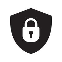 Shield security with lock icon. Protection, safety, password security icon. Firewall access privacy sign vector