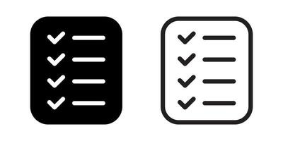 Check list icon. Checklist icon sets. Document icon. vector