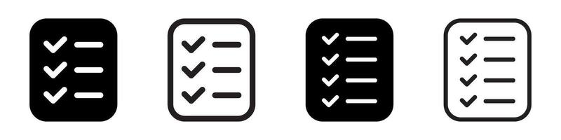 Check list icon. Checklist icon sets. Document icon, questionnaire symbol. vector