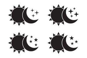Sun and moon icons collection. vector