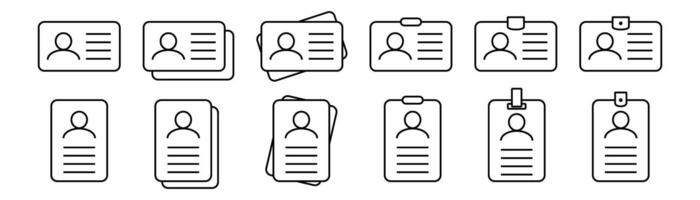 ID Card line icon. Employee clerk card, driver license, Identification card, staff identification card icon. Design for website and mobile app. vector