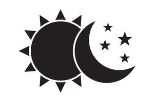 Sun and moon icon sign. vector