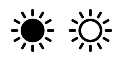 Sun icon, sun symbol line and solid style vector