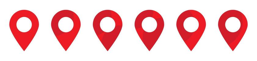 Red maps pin. Red location map icons set. vector