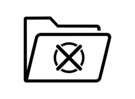 Folder icon with cross mark delete or disable vector