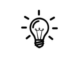 Light bulb idea icon simple black outline design vector