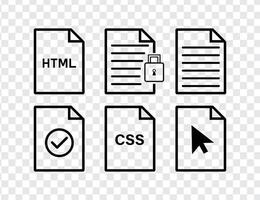 Web development file type icons vector