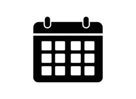 Black simple calendar icon for scheduling vector
