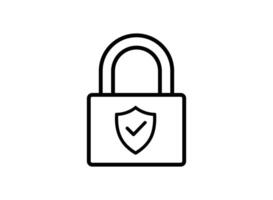 Secure padlock icon with verified shield vector