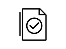 Document approved icon check mark on file vector