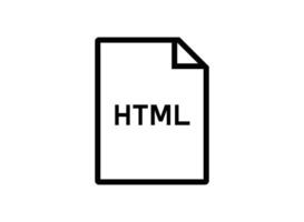 Html file icon simple black outline document vector