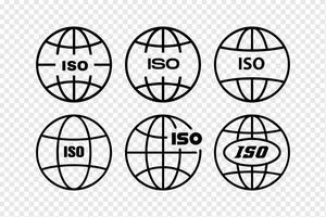 Six variations of iso globe icons global standard vector