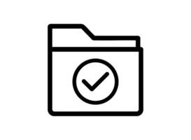 Completed task folder icon check mark in file vector