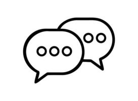 Two overlapping speech bubbles communication icon vector