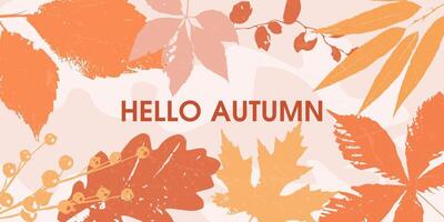 Abstract autumn bright banner. Autumn frame for advertising, social networks, sales, with place for text. vector