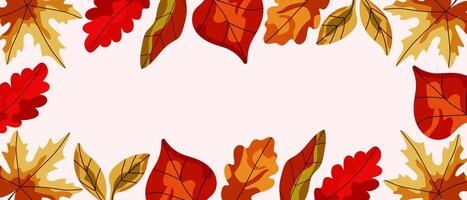 Autumn horizontal with creative autumn leaves and place for text. vector