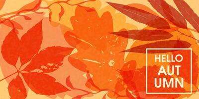 Abstract autumn bright banner in watercolor style. Autumn frame with place for text. vector