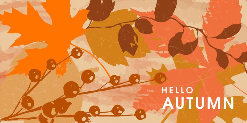 Abstract autumn banner in watercolor style. Autumn frame, background for text.