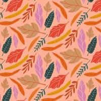 Seamless pattern with bright and different autumn leaves. vector