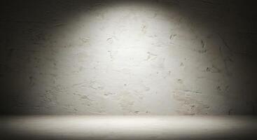 An empty room with a light shining on it photo
