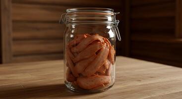 Spicy Chicken Wings in a Glass Jar photo
