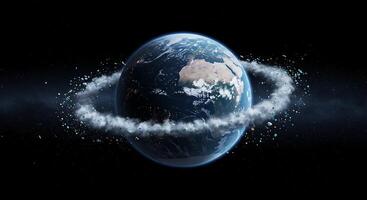 An image of the earth with a ring around it photo