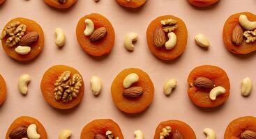 Dried Apricots and Mixed Nuts Pattern photo