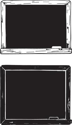 Blackboard Chalkboard Hand Drawn Illustration Black and White
