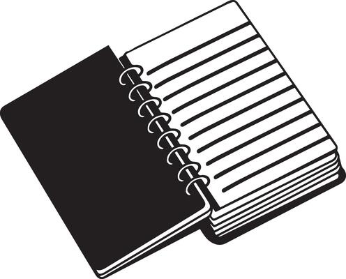 Open Spiral Notebook Stationery Illustration
