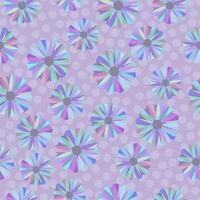 Seamless pattern with abstract flowers on a lilac background vector