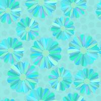 Trendy floral pattern in the style of the 70s with abstract flowers. vector