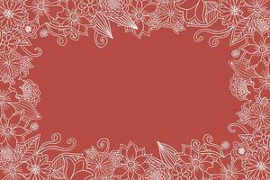 A frame with hand-drawn flowers. vector