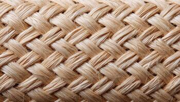 Closeup of woven fabric texture with natural fibers textile art studio setting photo