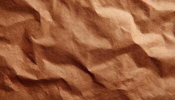 Crumpled brown paper texture close-up natural material artistic environment detailed view photo