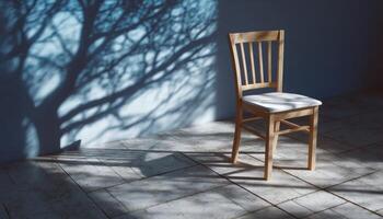 Artistic composition of a single chair in open natural space with shadow play photo