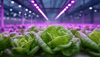 Innovative vertical farming greenhouse with smart led technology indoor environment agriculture photo