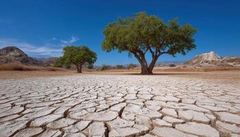 Drought impact on cracked earth desert landscape nature photography arid environment wide angle photo