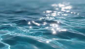Glistening sunlight reflections on flowing water surface nature scene tranquil environment photo