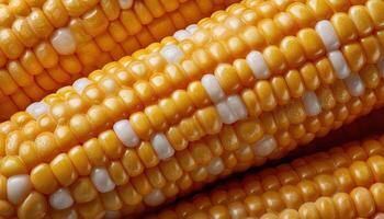 Fresh corn kernels texture agricultural field close-up photography natural environment macro view photo