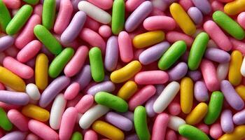 Colorful candy sprinkles macro texture food photography vibrant display sweet environment photo