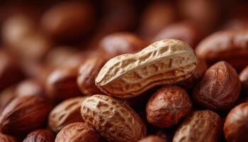 Macro texture of peanuts in shell close-up photography natural setting detailed view photo